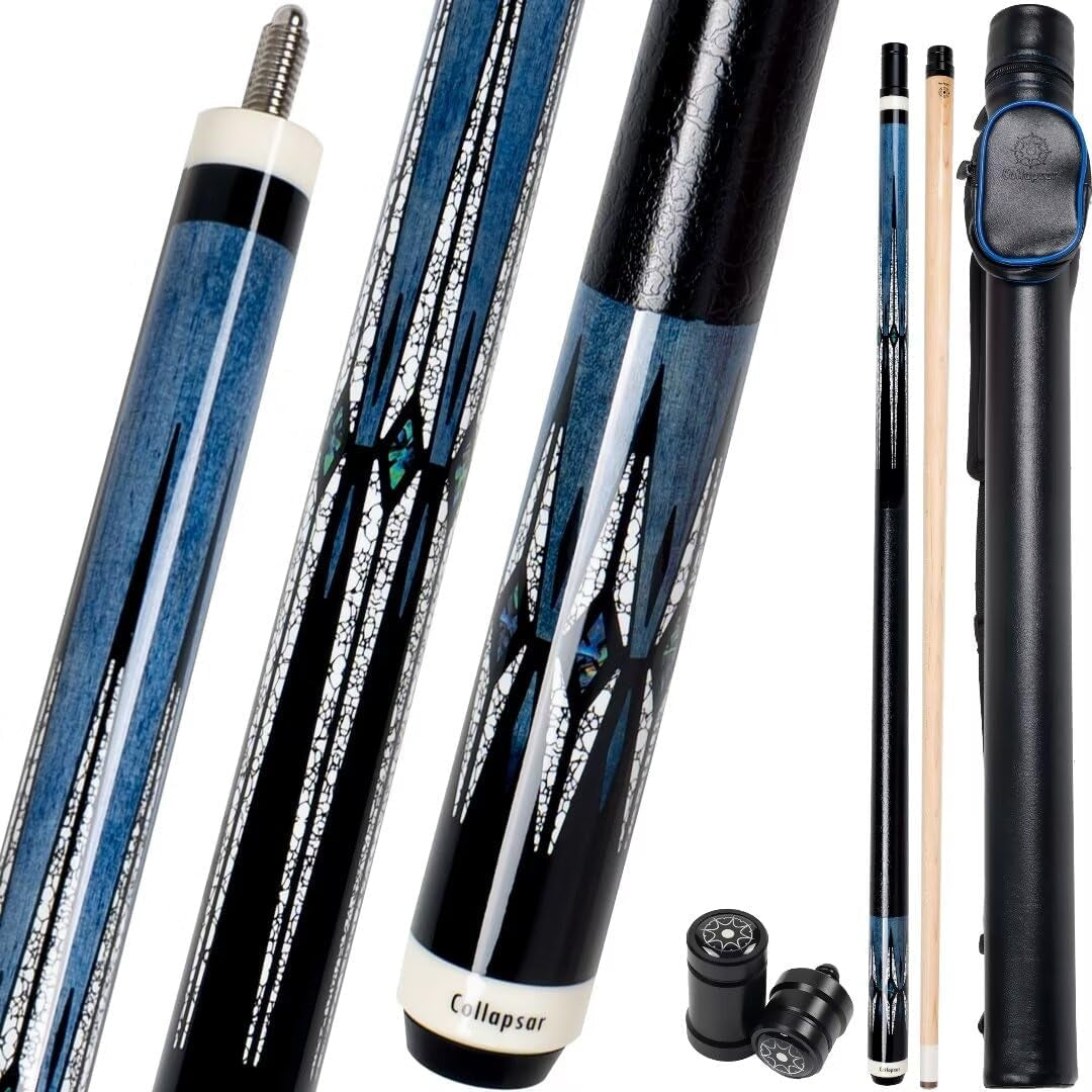 CA Pool Stick with 1X1 Hard Case,58" Maple Professional Billiard Cue Stick,19-21 Oz Pool Cue Set