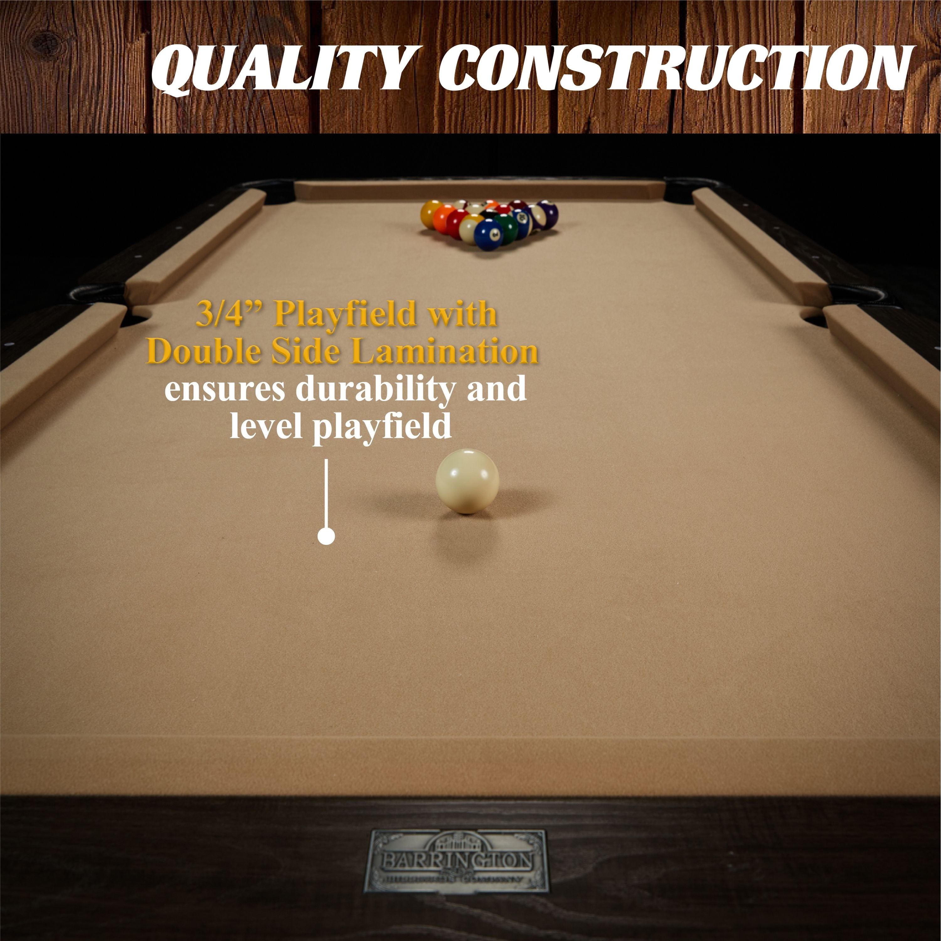 7.5 Ft Pool Table Set with Cue Rack & Dartboard, Tan