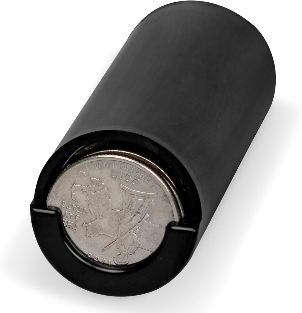 - Coin Holder (Plastic - Black) Tube Holds 40 plus Coins Quarter or Dollar Billiard Accessory Dispensers