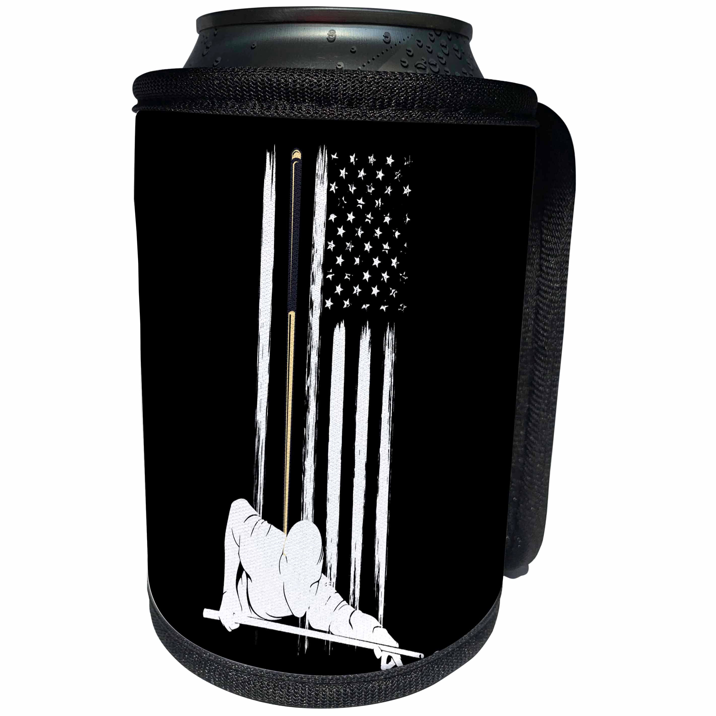 3dRose Sven Herkenrath Billiard - Pool Billiard Snooker Player with USA America Flag - Can Cooler Bottle Wrap (cc_306916)