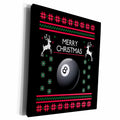 3dRose Billiard Pool Game Play Xmas Merry Christmas - Museum Grade Canvas Wrap