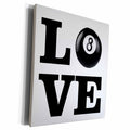 3dRose Funny Billiards Design I Love Pool With Eight-Ball - Museum Grade Canvas Wrap