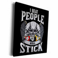 3dRose I Beat People with a Stick Pool Billiard Snooker - Museum Grade Canvas Wrap