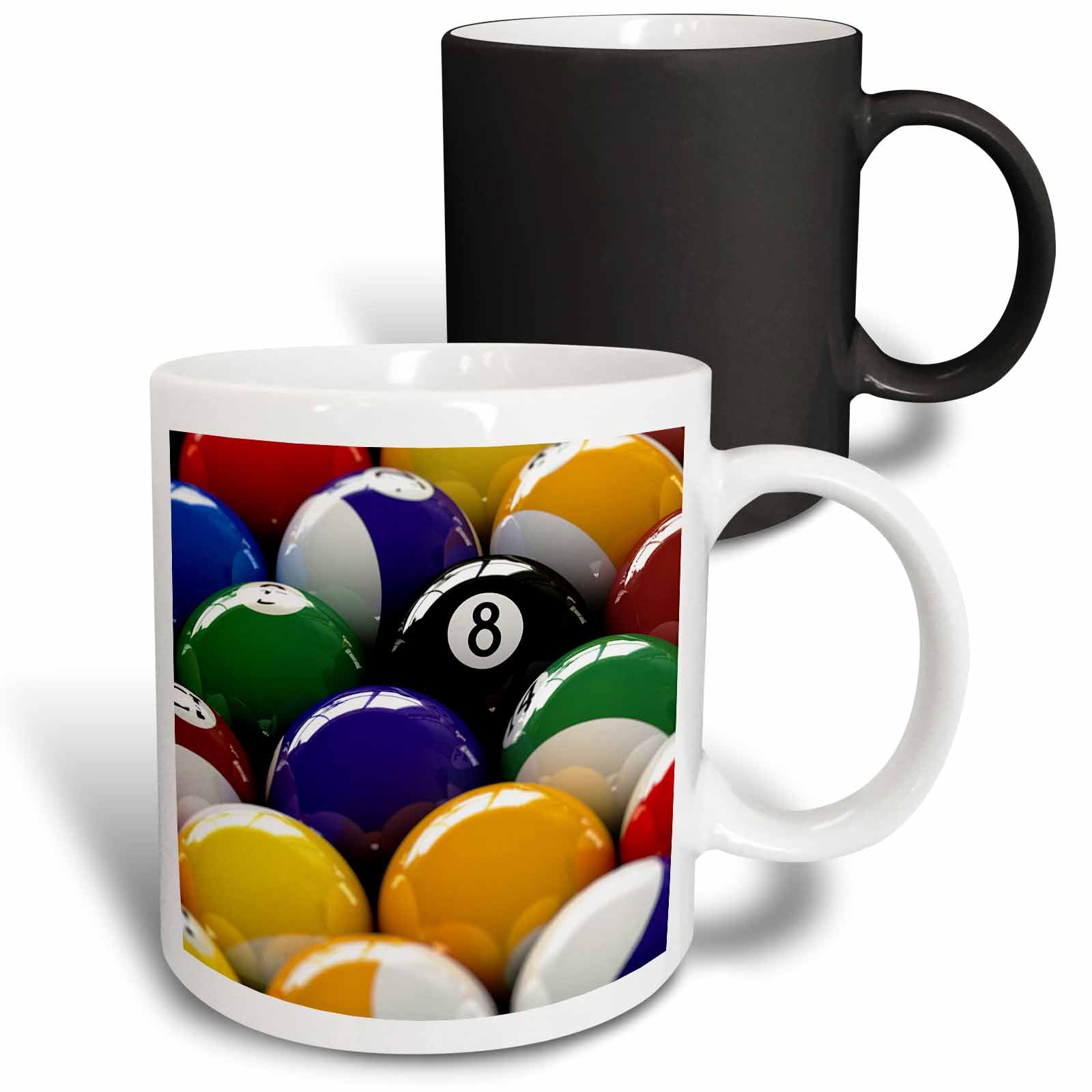 3dRose Colorful pool billiard balls with eight ball - Mugs (mug_154988)