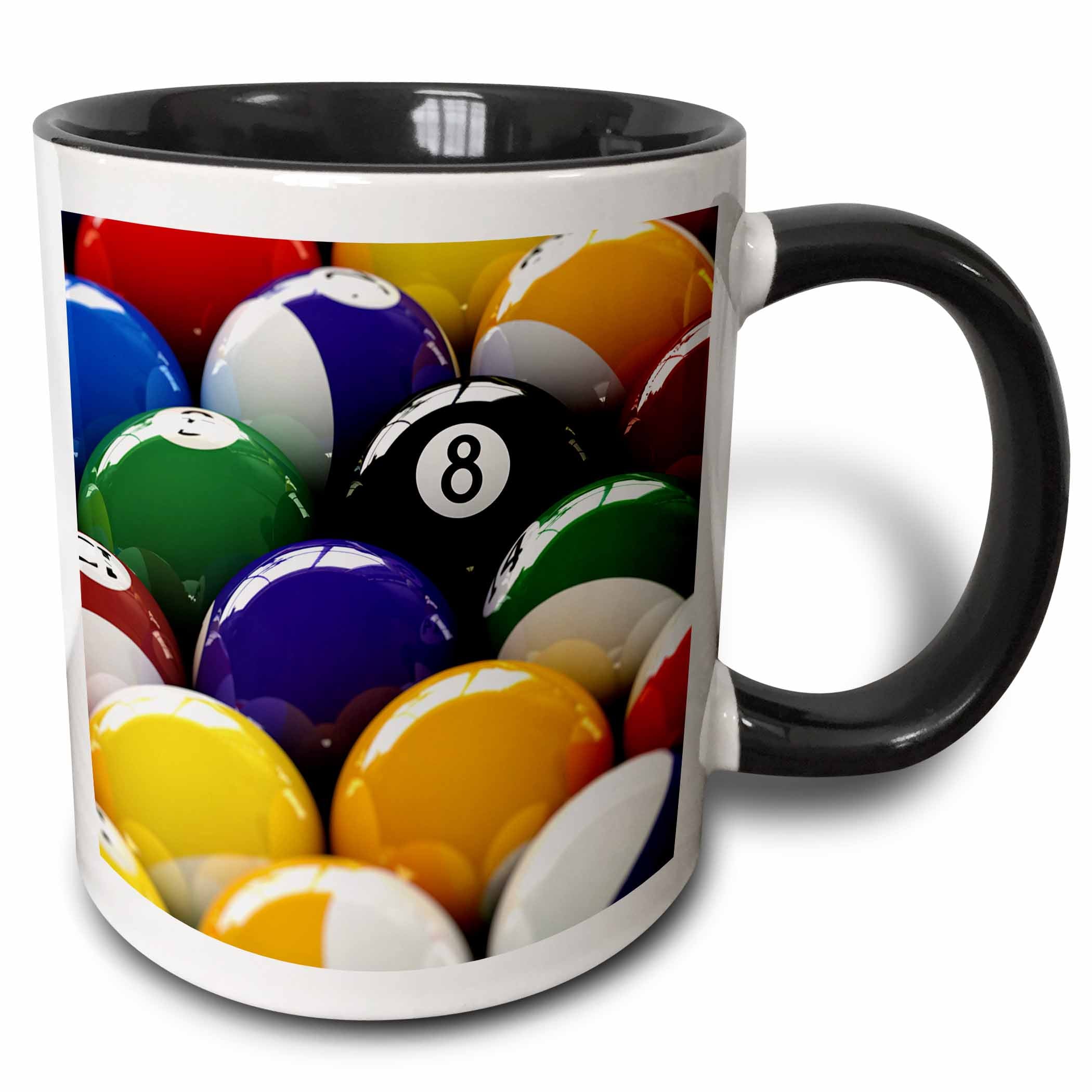 3dRose Colorful pool billiard balls with eight ball - Mugs (mug_154988)