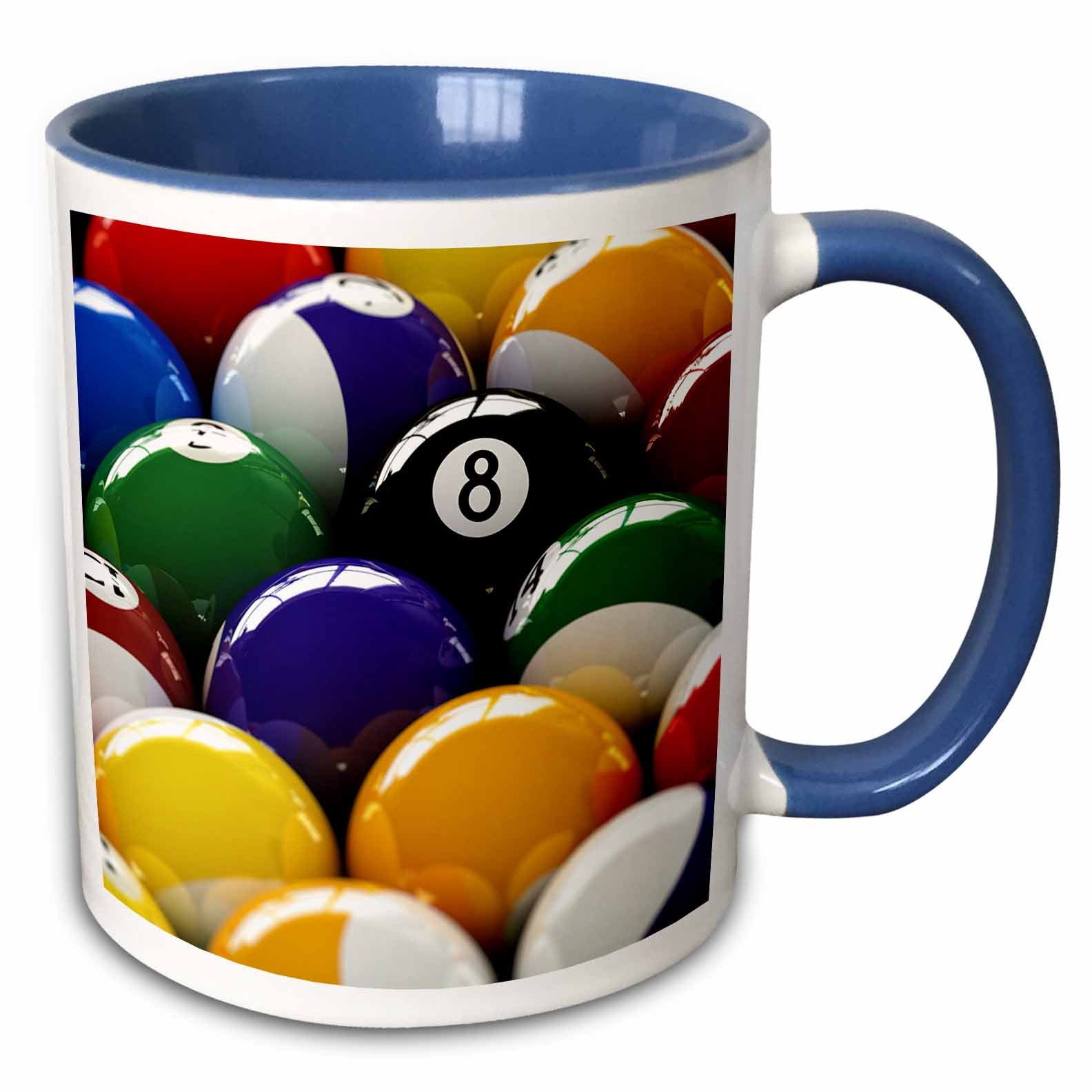 3dRose Colorful pool billiard balls with eight ball - Mugs (mug_154988)