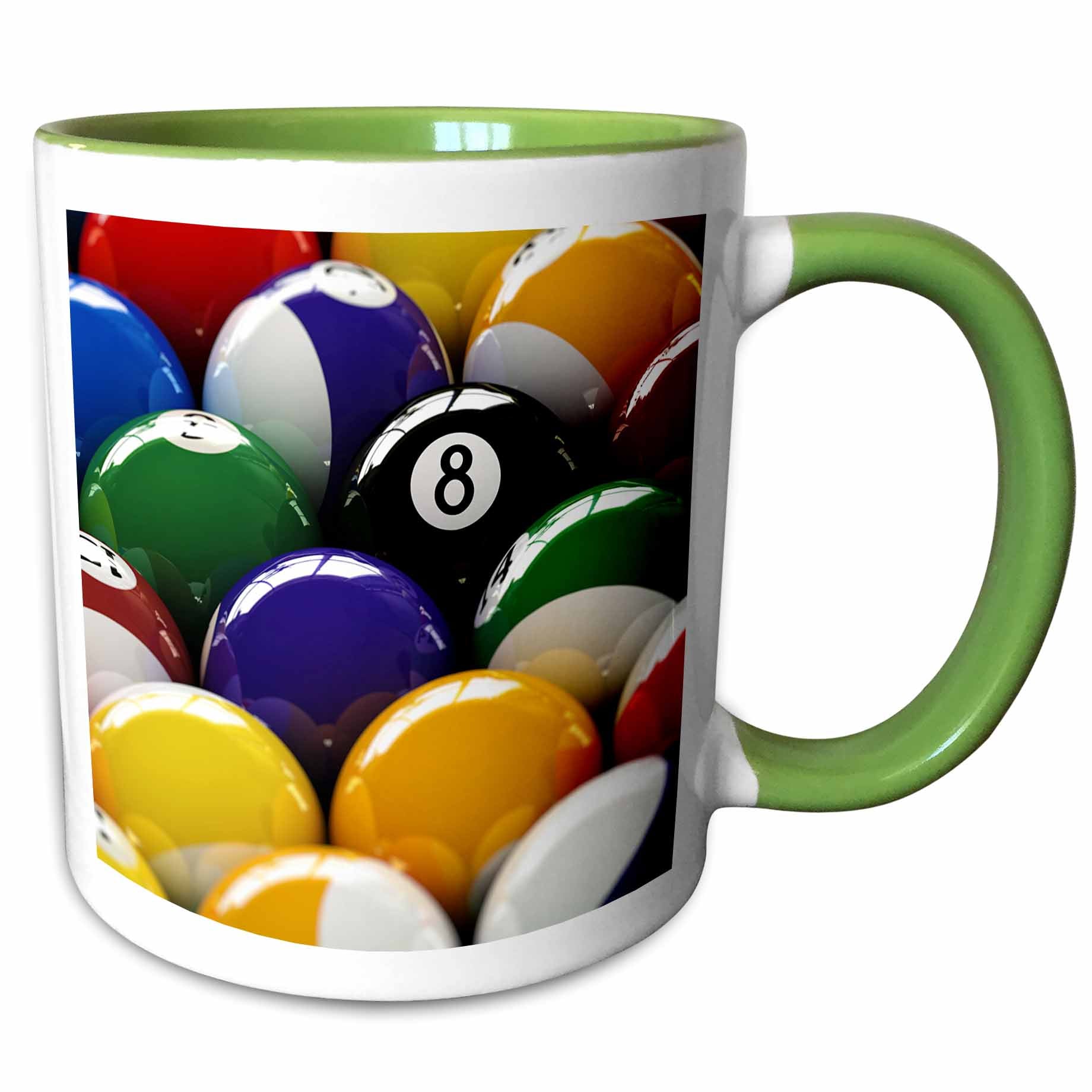 3dRose Colorful pool billiard balls with eight ball - Mugs (mug_154988)