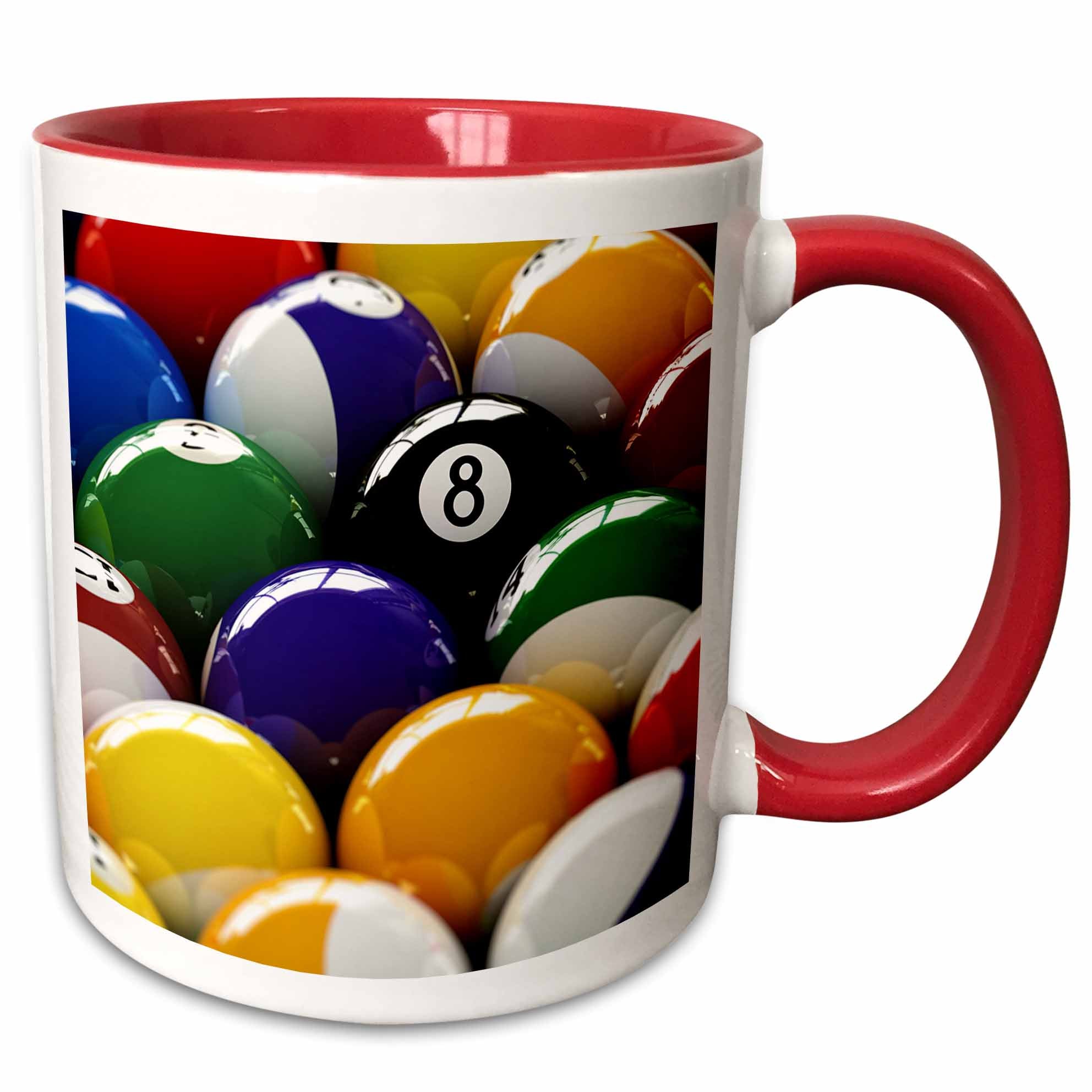 3dRose Colorful pool billiard balls with eight ball - Mugs (mug_154988)