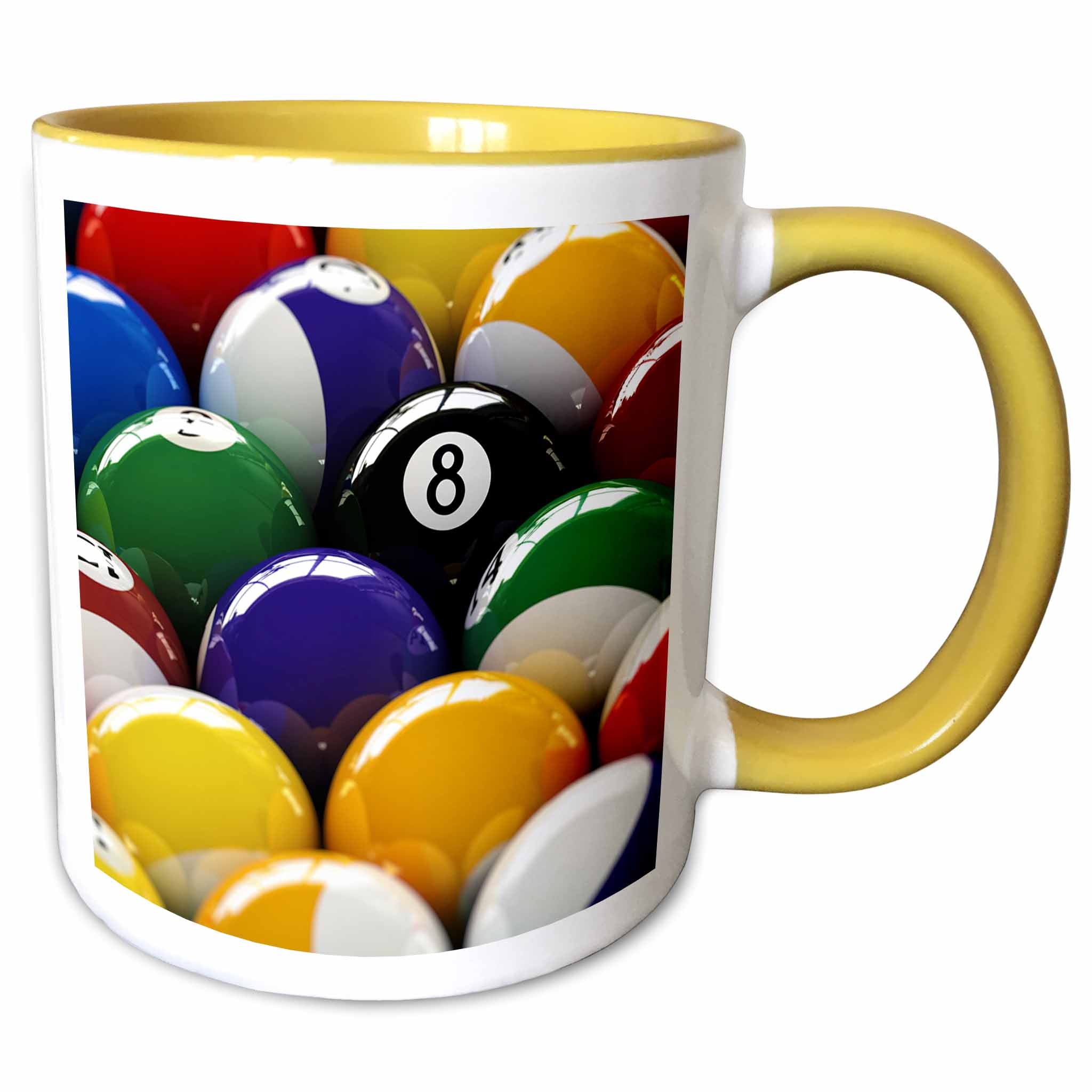 3dRose Colorful pool billiard balls with eight ball - Mugs (mug_154988)
