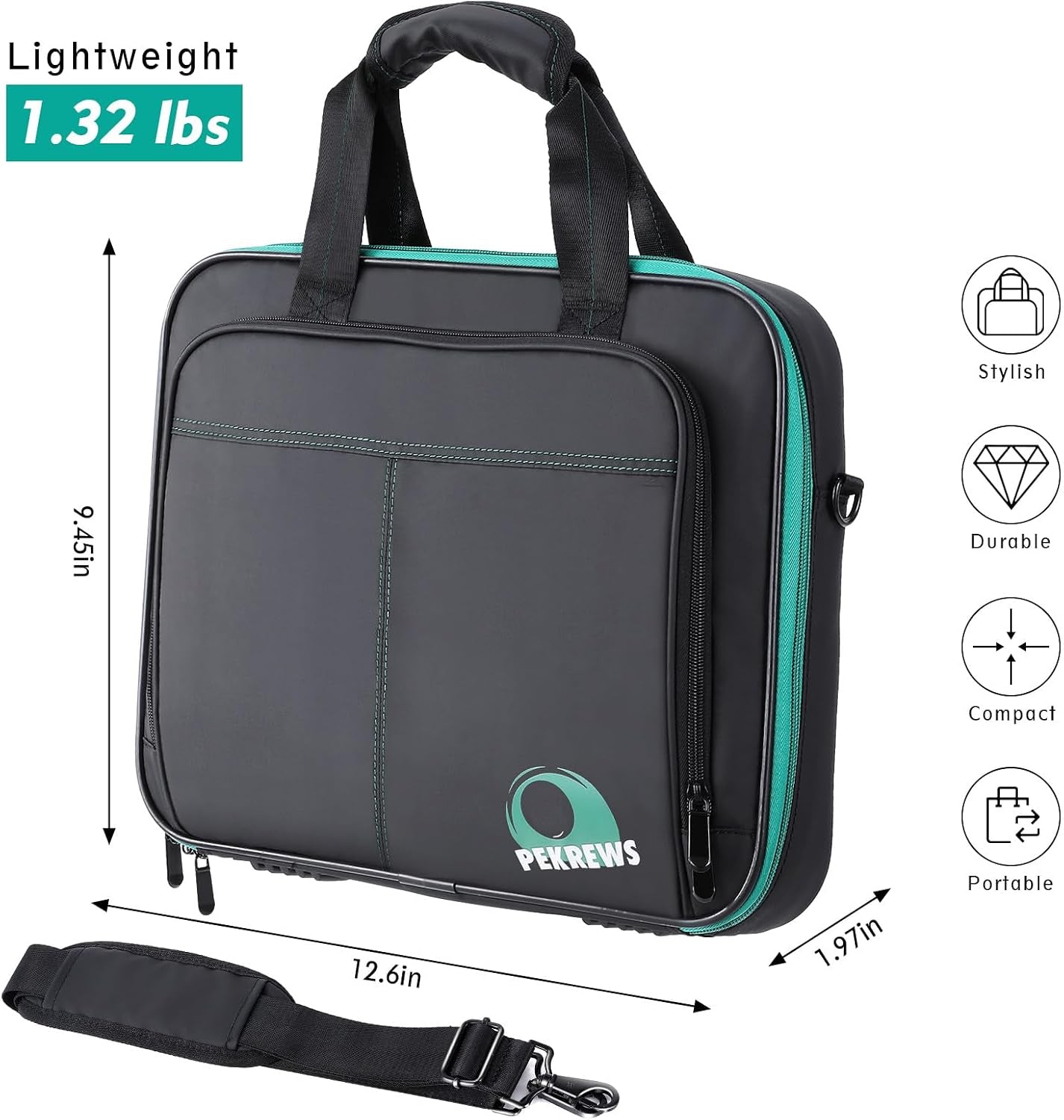 Billiard Carrying Bag Fit 17 or 12 2-1/4'' Billiards Ball Set | Padded Pool Ball Case, Carry Handle and Shoulder Strap, Pool Ball Holder for Accessories, Travel Storage Box, Bag Only