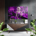 Purple Noir Bar Woman Brushed Aluminum Dibond Wall Art