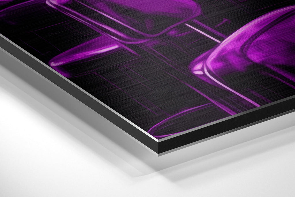 Purple Noir Bar Woman Brushed Aluminum Dibond Wall Art