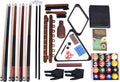 Pool Table Premium Billiard 20 Pieces Accessory Kit, Pool Cue Sticks Bridge Ball Sets,Premium Billiard Accessory Kit Set, Includes All Accessories to Start a Billiards Game