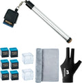 11-In-1 Pool Cue Chalk Holder with Pool Glove Left Hand, Portable 2 in 1 Billiard Cue Chalk Holder & Acrylic Pool Chalk Holder, Cue Chalk, Cue Cloth