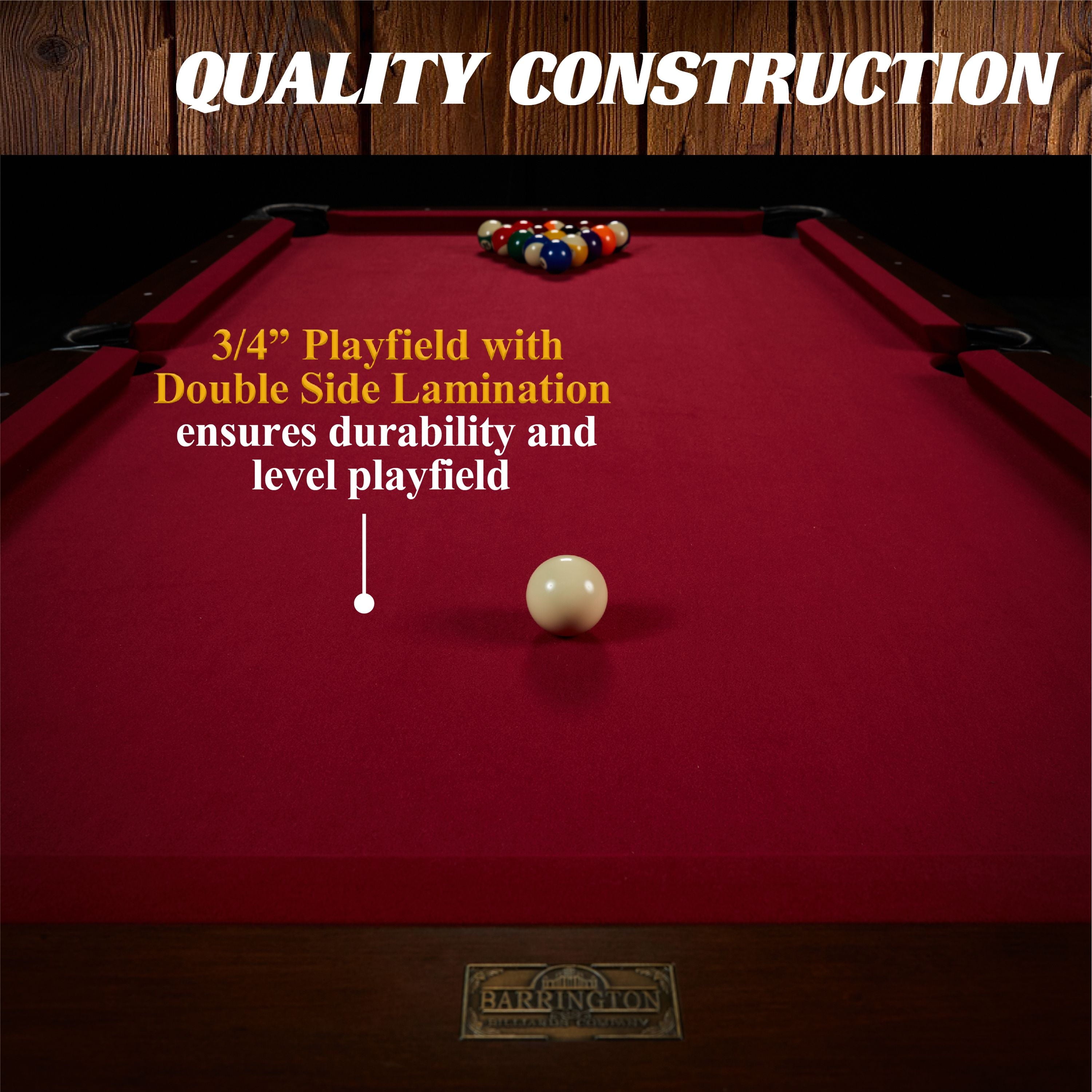 7.5 Ft Pool Table Set with Cue Rack & Dartboard, Burgundy