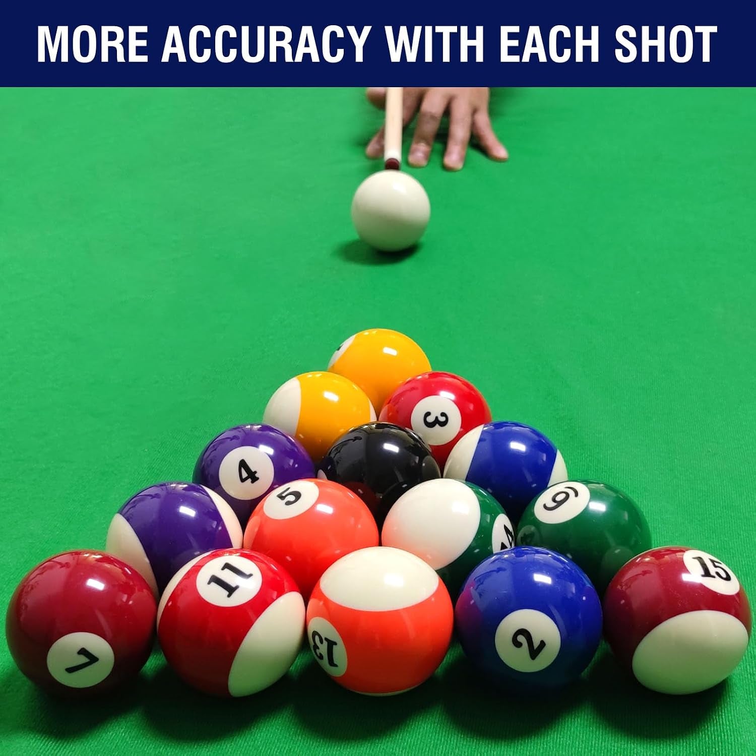 2-1/4" Pool Balls Billiard Set - 16 Resin Balls, Regulation Size & Weight, Complete Pool Table Balls Set for Replacement, Pool Table Accessories & Billiards Pool Accessories