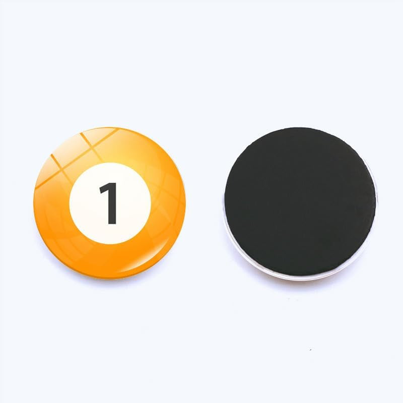16Pcs Billiards Refrigerator Magnet, 1 Inch Billiards Crystal Glass Refrigerator Stickers,Billiards Enthusiasts Collectible Refrigerator Stickers for Refrigerators, Office Whiteboards, Dishwashers