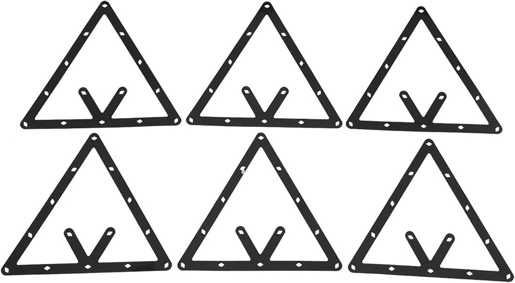 Magic Rack 8 9 10 Ball 57Mm, 6Pcs Magic Pool Table Ball Holder, Film Billiards Magic Ball Rack Triangle, Black Billiard Rack Sheet for Pool Halls, Individual, 9.4X9.4In