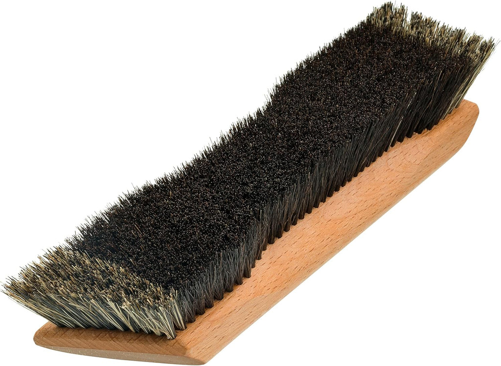 Billiards Table Brush, Dark Horsehair Bristles, Offset Edge, Oiled Beechwood Handle, Made in Germany - Horsehair Pool Table Brush - Horsehair Pool Table Brush - Pool Table Brushes