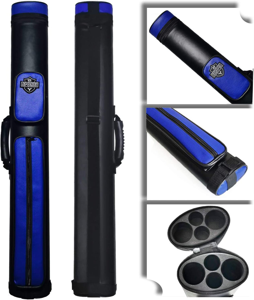 2X2 Hard Cue Case Oval Pool Cue Billiard Stick Carrying Case