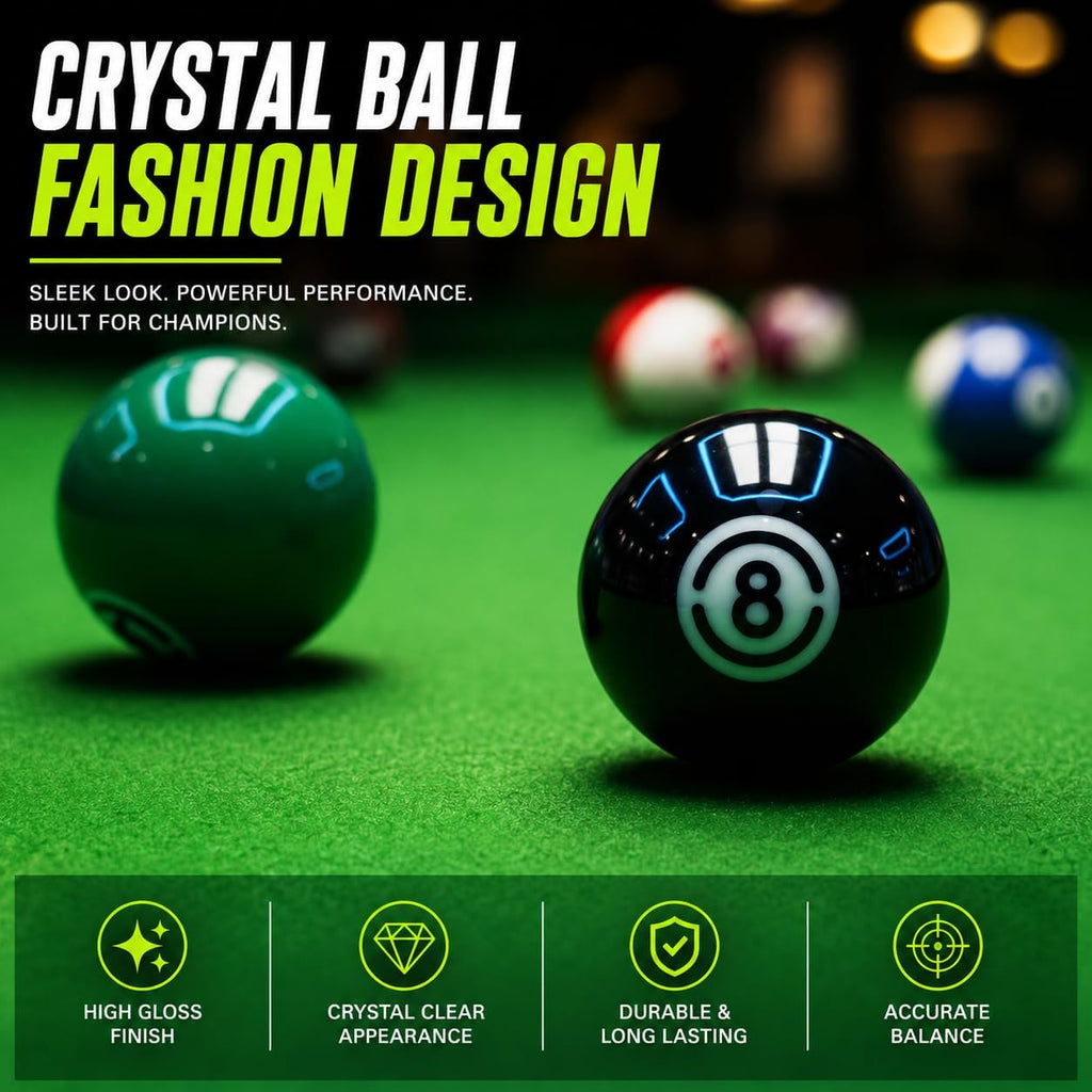 2 1/4" Replacement 8 Ball for Pool Table, Regulation Size Professional Resin Billiard Ball, Durable Glossy Finish, Single Black Pool Ball