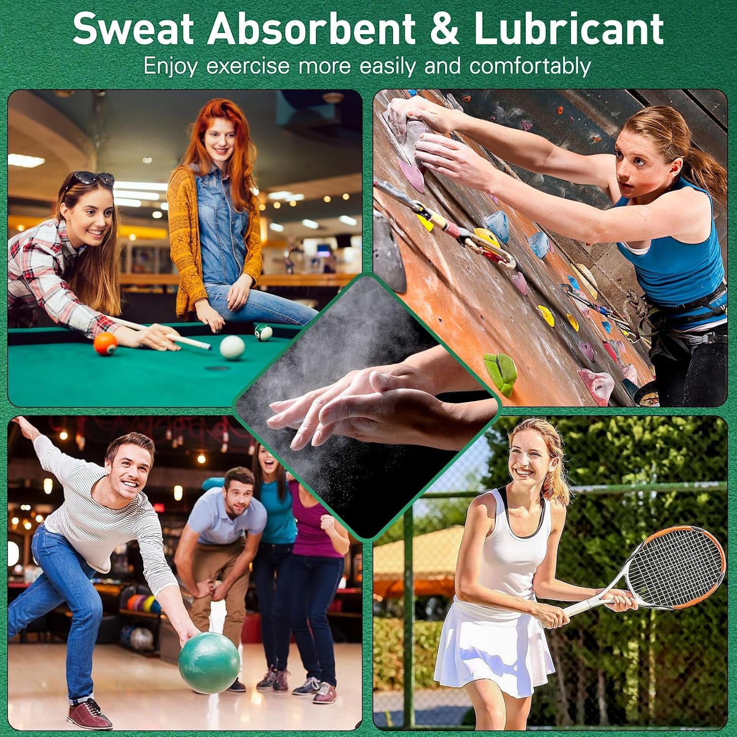 Talc Powder Bag for Billiards, Talcum Powder Bag for Billiard Pool Dry Hands and Improved Cue Control