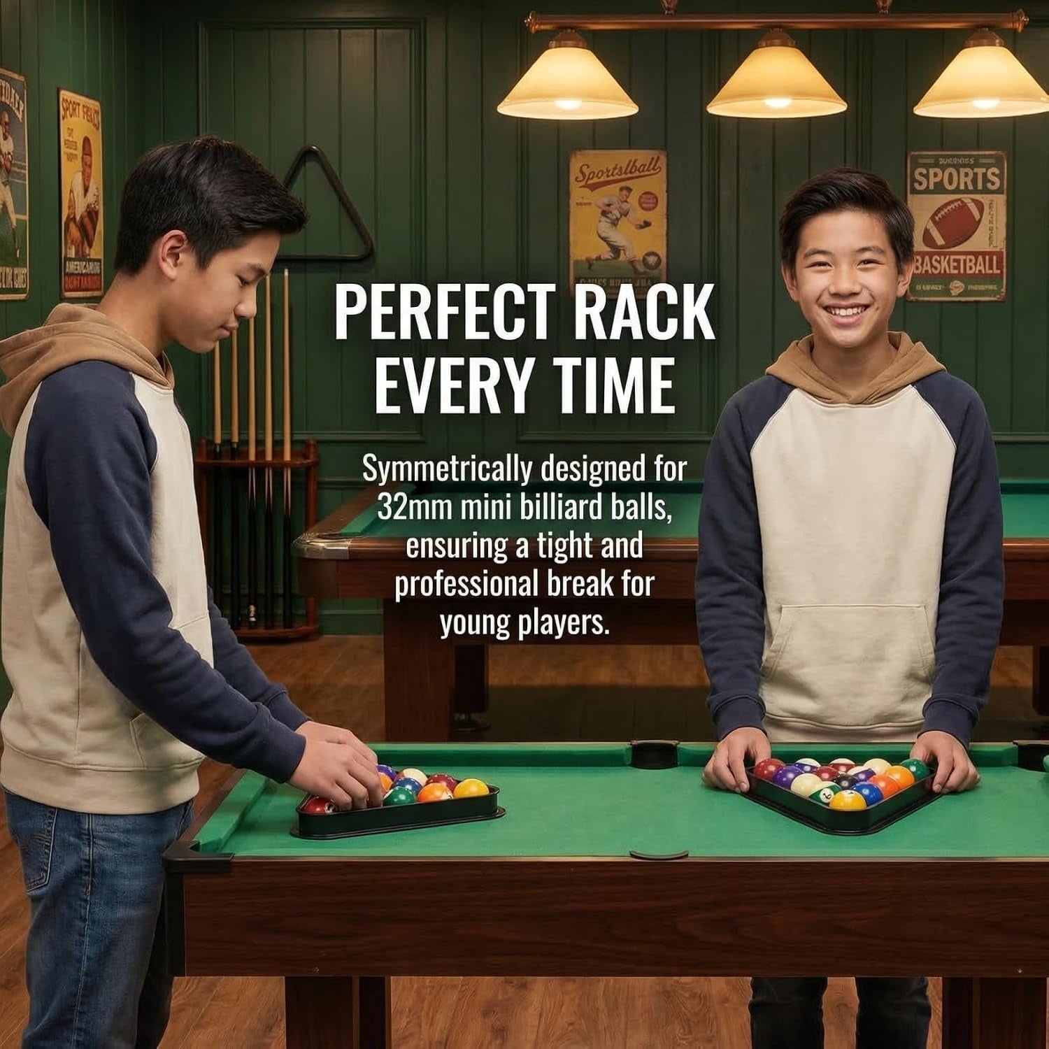 Mini Billiard Rack Triangle Pool Ball Rack Plastic Pool Table Accessories Compact 7.08In Billiard Triangle Frame