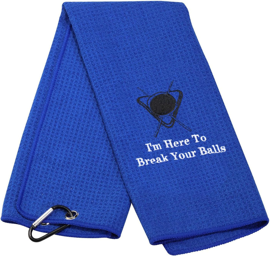 Billiards Billiard Cue Towel 8-Ball Pool Cue Clean Gift Pool Player Gift Embroidered Billiards Towel I Am Here to Break Your Balls (Break Your Balls)