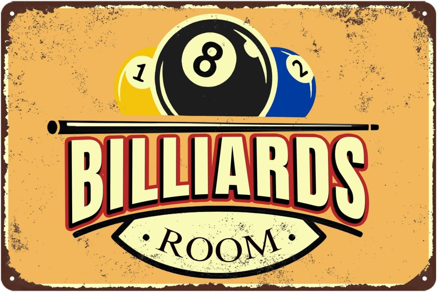 Billiards Room Decor Funny Billiards Tin Sign Pool Table Accessories Vintage Billiards Poster Billiards Metal Sign Billiards Gifts for Men Billiard Hall Wall Art Decoration 8X12Inch