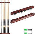 Pool Cue Rack Wall Mounted Rack Billiard/Pool Cue Wall Rack Cue Rest Cue Stick Holder (Burgundy / 6 Cues)