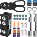 22Pcs Pool Cue Repair Kit: 11 in 1 Pool Cue Tips Repair Tool 2 Pool Cue Tip Clamps 10 Billiard Cue Tips 4 Ferrules 2 Chalk Cubes 1 Pool Cue Tip Scissor
