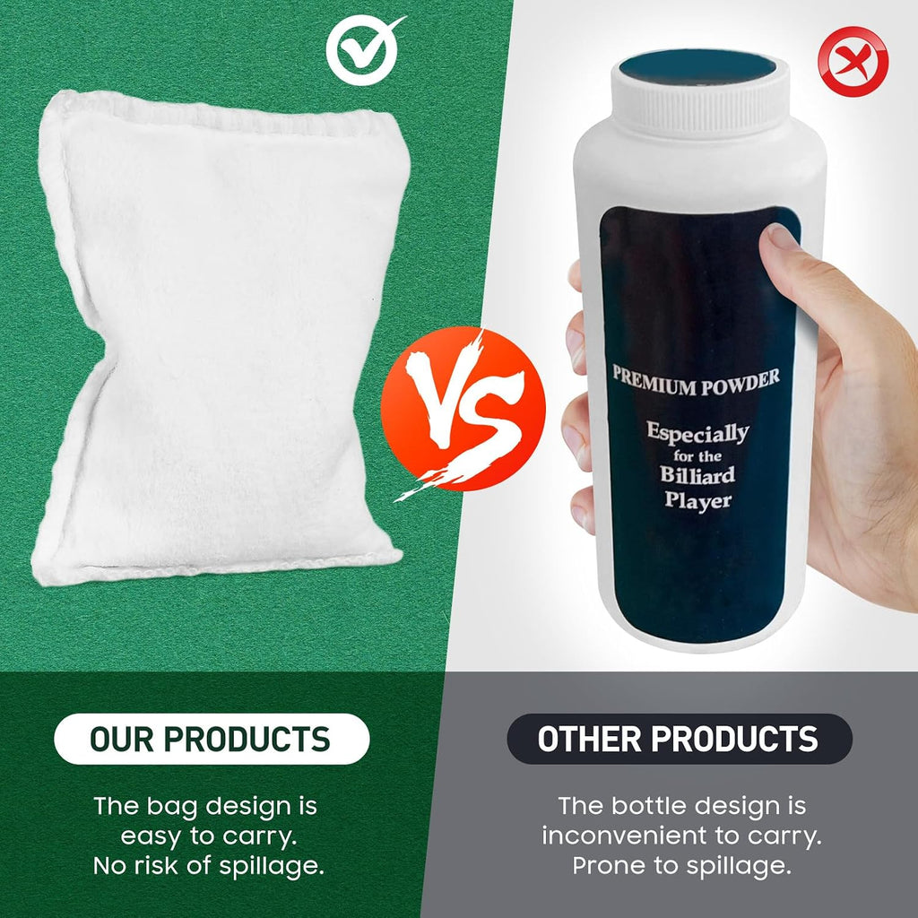 Talc Powder Bag for Billiards, Talcum Powder Bag for Billiard Pool Dry Hands and Improved Cue Control