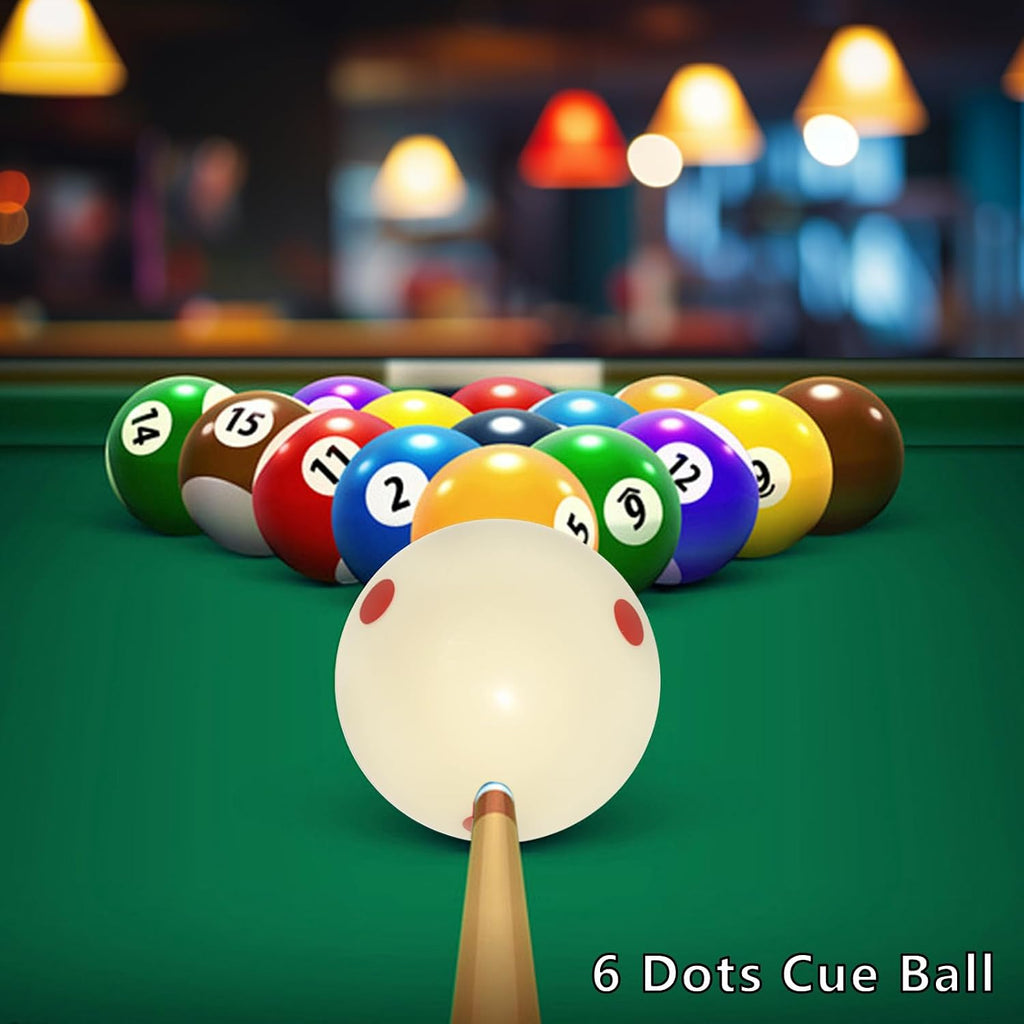 Billiard Training Cue Ball with Dots Practice Cue Ball, 2Pcs Standard Size 2-1/4" Pool Table Balls with Billiard Table Accessories for Beginner