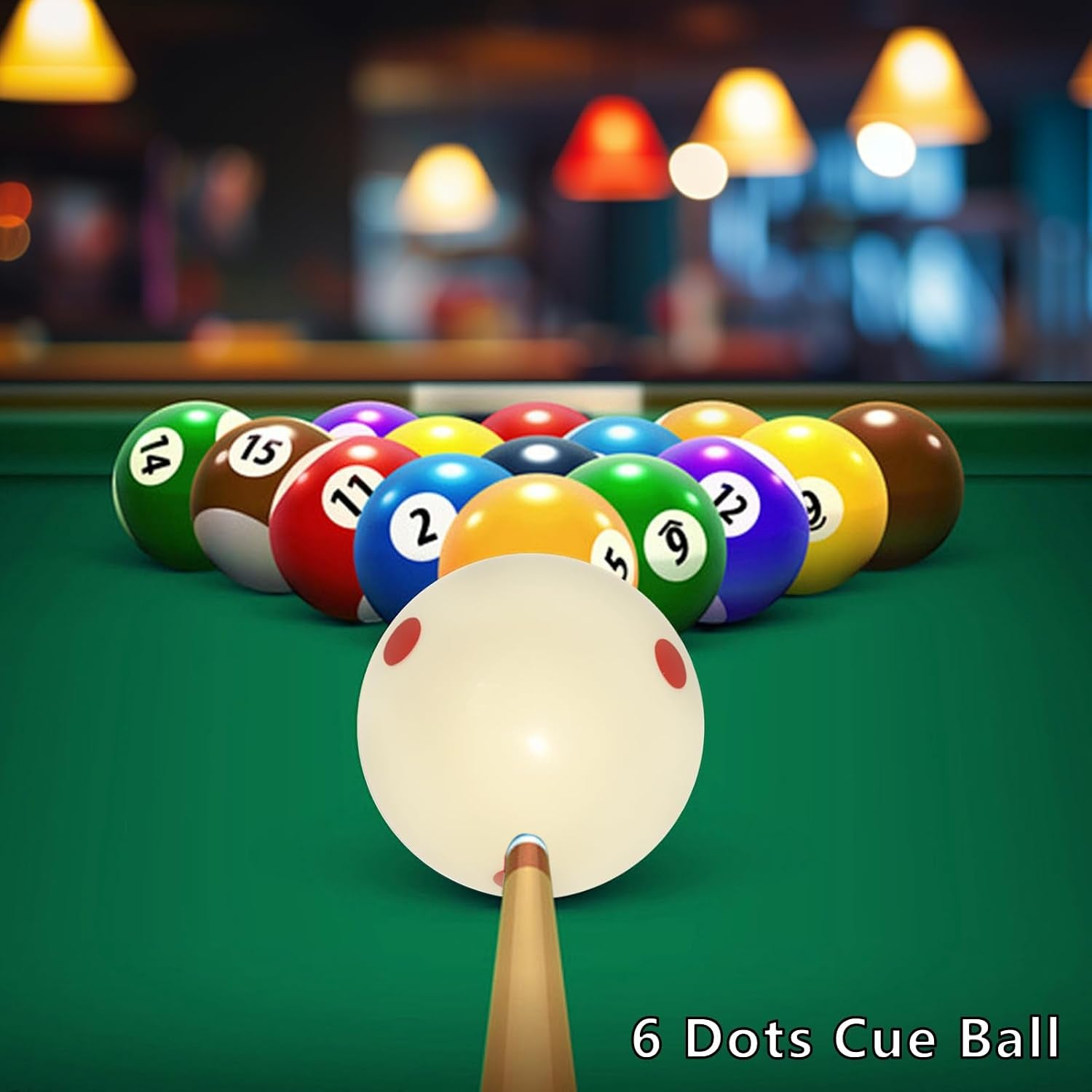 Billiard Training Cue Ball with Dots Practice Cue Ball, 2Pcs Standard Size 2-1/4" Pool Table Balls with Billiard Table Accessories for Beginner