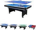 Scorpius 7-Foot Multi-Game Pool Table - Full-Size Billiards with Table Tennis Top