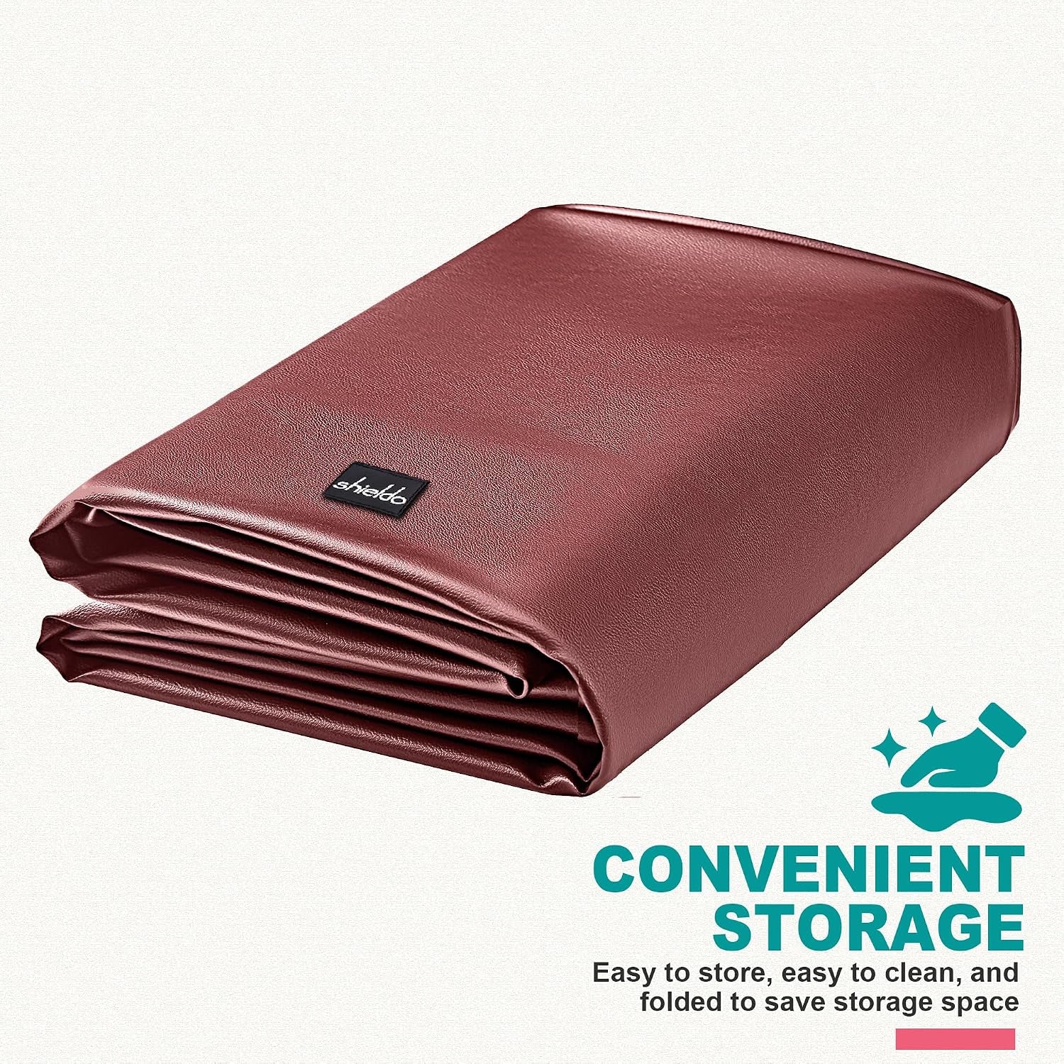 Pool Table Cover, Heavy Duty Leatherette Billiard Table Cover | Waterproof & Tearproof Cover for Pool Table, Brown, 8FT-100"LX 56"WX 8"H