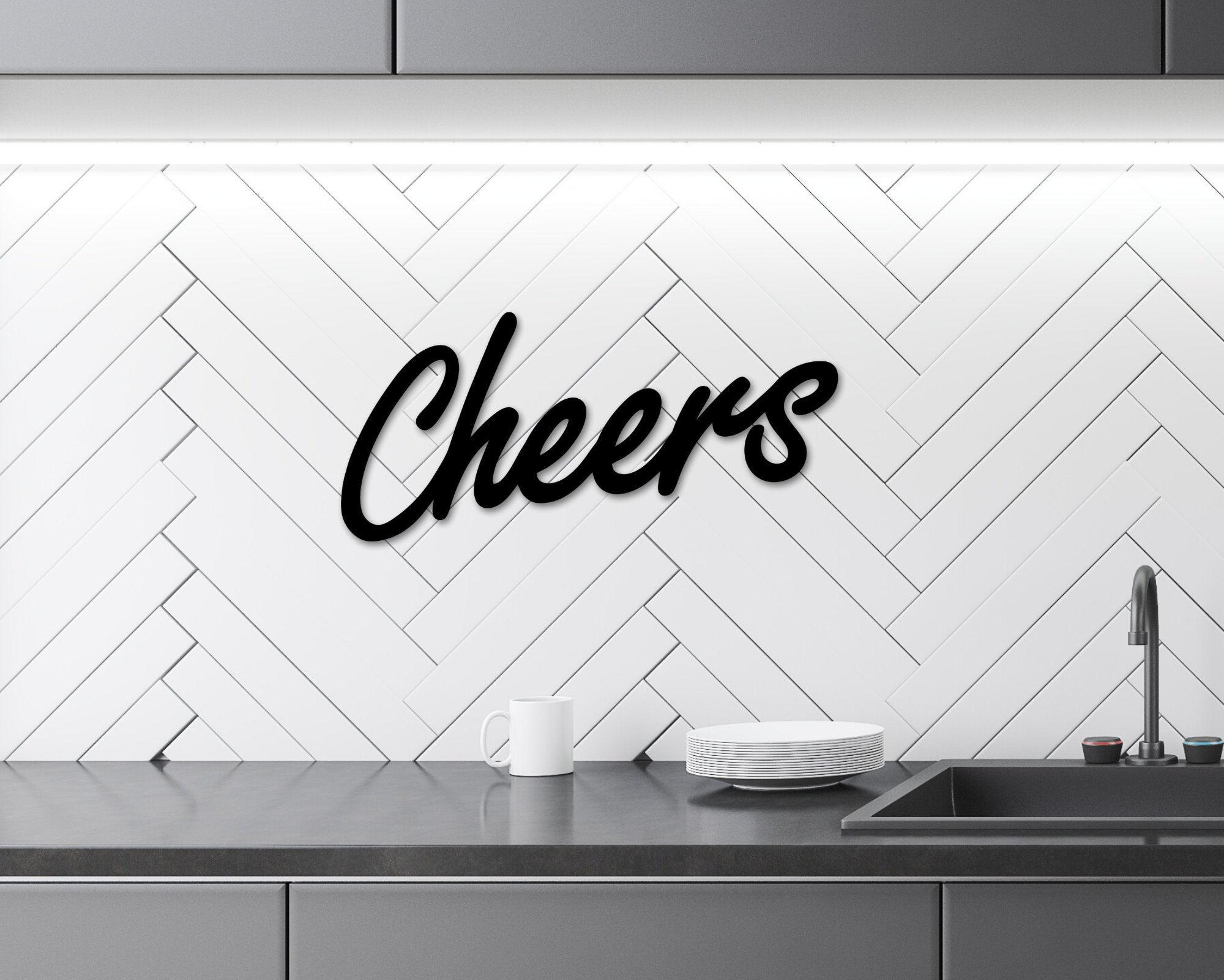 Cheers Bar Sign, Cheers Sign Decor, Cheers Sign, Mother's Day Gift, Wine Gifts, Bar Sign, Cheers Word Metal Wall Sign, Bar Home Decor