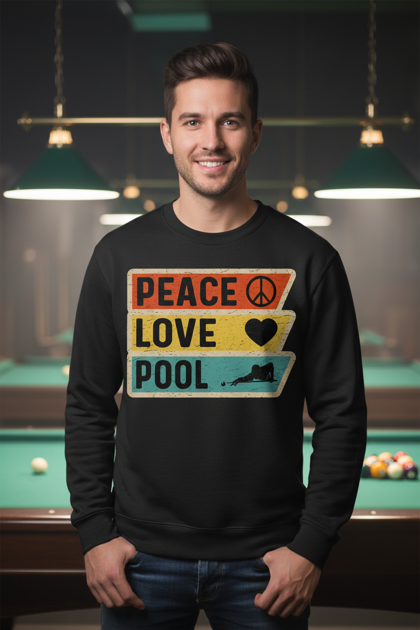 Distressed Peace Sign Love Pool Sweatshirt | T-Shirt | Hoodie - Novelty Apparel for Adults