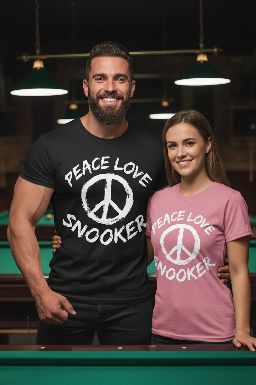 Peace Love Snooker - Couple Shot Pink and Black Tees