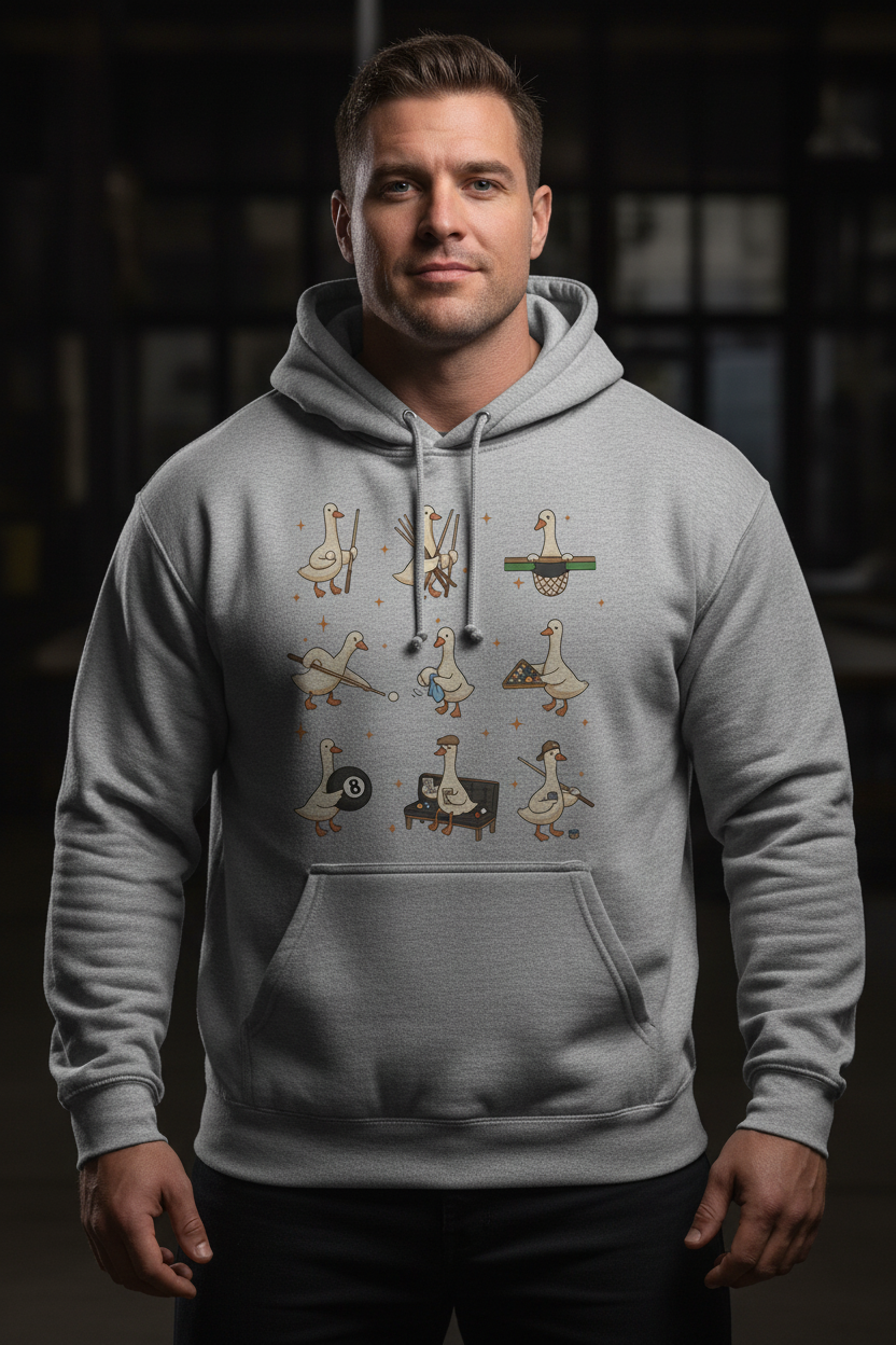 Silly Goose Hoodie - Sport Grey on Masculine Male Model