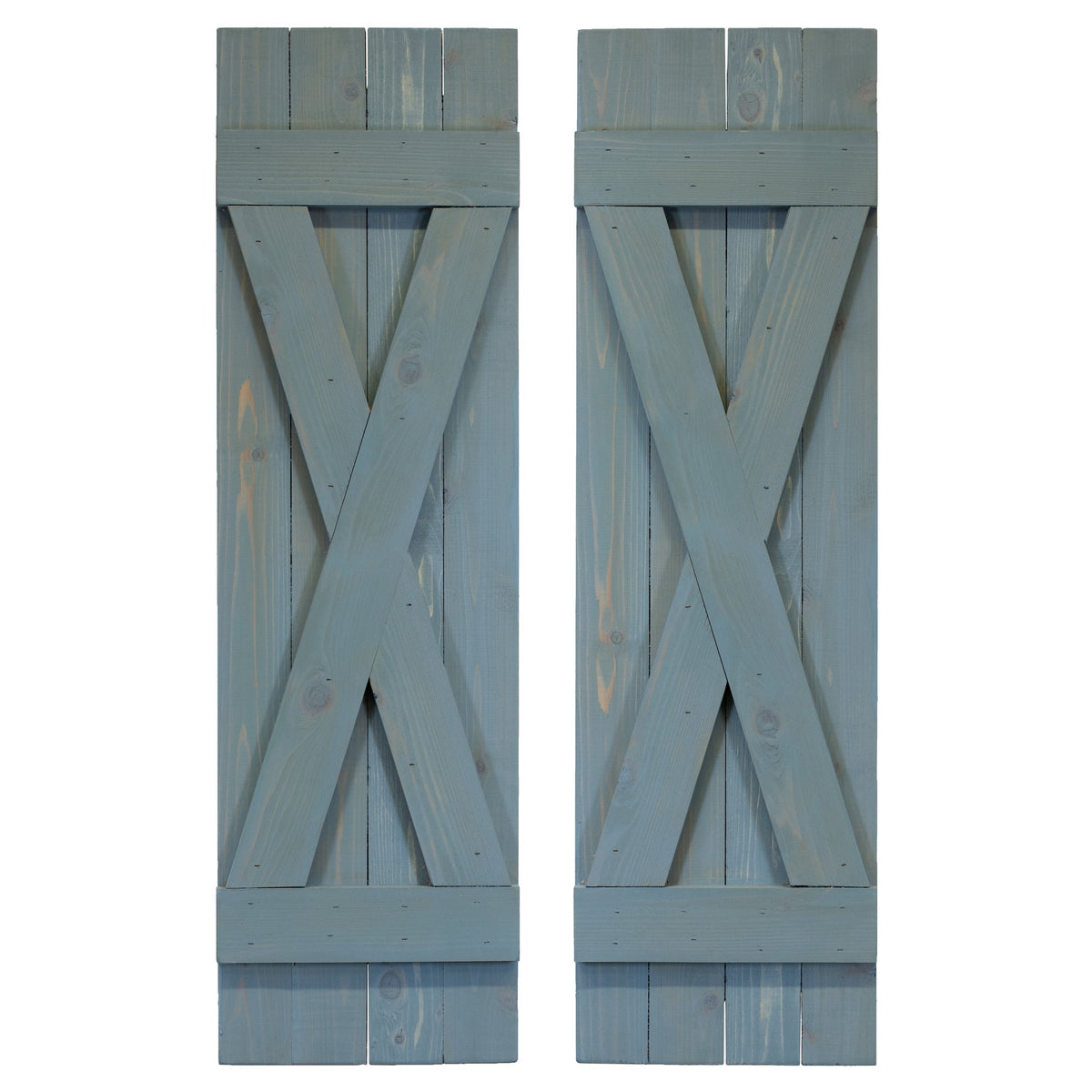X-Bar Exterior Wood Shutters - Cedar - Set of 2